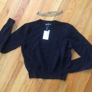 American apparel Black long sleeve crop top size M